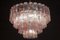 Großer italienischer Tronchi Kronleuchter aus Muranoglas in Rosa und Eis 7