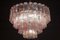 Large Italian Pink and Ice Color Murano Glass Tronchi Chandelier 7