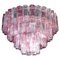 Großer italienischer Tronchi Kronleuchter aus Muranoglas in Rosa und Eis 1