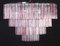 Großer italienischer Tronchi Kronleuchter aus Muranoglas in Rosa und Eis 4