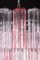 Großer italienischer Tronchi Kronleuchter aus Muranoglas in Rosa und Eis 11