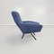 Moderne italienische Mid-Century Sessel mit blauem Stoffbezug, 1960er, 2er Set 4