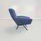 Poltrone Mid-Century moderne in tessuto blu, Italia, anni '60, set di 2, Immagine 4