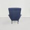 Moderne italienische Mid-Century Sessel mit blauem Stoffbezug, 1960er, 2er Set 5