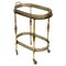 Mid-Century French Brass Faux Bamboo Serving Bar Cart by Maison Jansen, 1970s, Image 1