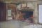 Interno con camino, XIX secolo, Olio su tela, con cornice, Immagine 2