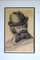 Caballero barbudo, siglo XIX, Carbón sobre papel, Enmarcado, Imagen 2
