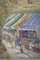 Französisches Impressionistisches Straßenbild, 1940er, Öl auf Karton, Gerahmt 1