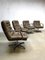 Mid-Century Brown Leather and Aluminum Lounge Chair, 1960s, Image 2
