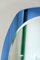 Espejo italiano vintage ovalado de vidrio azul, Imagen 4