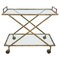 Faux Bamboo Brass & Smoked Glass Serving Cart from Rue Royale, France, 1960s 1