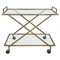 Faux Bamboo Brass & Smoked Glass Serving Cart from Rue Royale, France, 1960s, Image 1