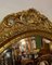 Mesa consola grande de madera dorada tallada con tablero de mármol y espejo redondo, Imagen 3