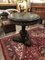 Old Round Marble Top Ebonized Hall Center Table, Image 1