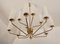 Mid-Century Brass & Opaline Glass Chandelier by Rupert Nikoll, 1950s 2