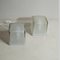 Cube-Shaped Table Lamps in Satin Glass, Late 1970s, Set of 2 1