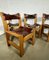 French Elm and Leather Chairs from Maison Regain, 1970s, Set of 4 4