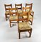 Mid-Century Pine and Rush Dining Chairs, Set of 6, 1960s 8