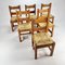 Mid-Century Pine and Rush Dining Chairs, Set of 6, 1960s, Image 3