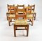 Mid-Century Pine and Rush Dining Chairs, Set of 6, 1960s, Image 1