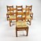 Mid-Century Pine and Rush Dining Chairs, Set of 6, 1960s, Image 17