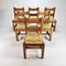 Mid-Century Pine and Rush Dining Chairs, Set of 6, 1960s 5
