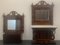 Mirror Console and Fireplace with Brass Inlays and Small Parts, Set of 3 1