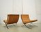 Vintage Cognac Barcelona Chairs by Mies Van Der Rohe for Knoll International, 1980s, Set of 2 8
