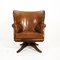 English Leather Desk Armchair, 1950s 1