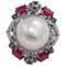 Anello con diamante, rubino, smeraldo, perla e oro, Immagine 2