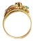 9 Karat Rose Gold Ring with Red, Green & White Stones, Image 4