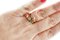 9 Karat Rose Gold Ring with Red, Green & White Stones, Image 5