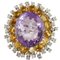 Amethyst, Topaz, Diamond & White Gold Sun Ring 1