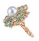 Diamond, Emerald, Pearl White and Rose Gold Ring 3