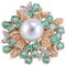 Diamond, Emerald, Pearl White and Rose Gold Ring 1