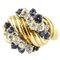 Blue Sapphire, White Diamond & Yellow Gold Fashion Ring, Image 1