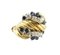 Blauer Saphir, Weißer Diamant & Gelbgold Fashion Ring 2