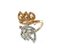 Diamond & 18 K Rose and White Gold Butterfly Ring 4