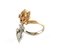 Diamond & 18 K Rose and White Gold Butterfly Ring 3
