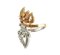 Diamond & 18 K Rose and White Gold Butterfly Ring 7
