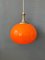 Mid-Century Space Age Orange Pendant Light, 1970s 1