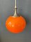 Mid-Century Space Age Orange Pendant Light, 1970s 8