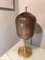 Große Stehlampe aus satiniertem Messing & geriffeltem Milchglas 1