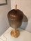 Large Satin Brass & Ribbed Milky Glass Floor Lamp 2
