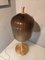 Large Satin Brass & Ribbed Milky Glass Floor Lamp, Image 2