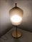 Large Satin Brass & Ribbed Milky Glass Floor Lamp, Image 6