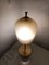 Large Satin Brass & Ribbed Milky Glass Floor Lamp, Image 7