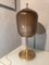 Große Stehlampe aus satiniertem Messing & geriffeltem Milchglas 3