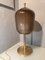 Large Satin Brass & Ribbed Milky Glass Floor Lamp, Image 3