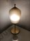 Large Satin Brass & Ribbed Milky Glass Floor Lamp, Image 5